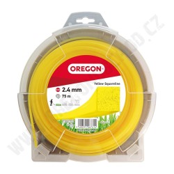 Žací struna OREGON 2,4 mm x 75 m - ŽLUTÁ ČTVEREC (69-414-Y)