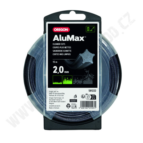 Žací struna OREGON ALUMAX - hvězda 2,0mm x 15m (581222n)