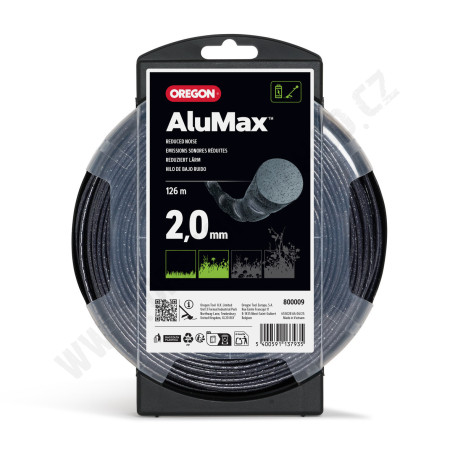 Žací struna OREGON ALUMAX tichá - kulatá zatočená  2,0 mm x 126 m (800009)