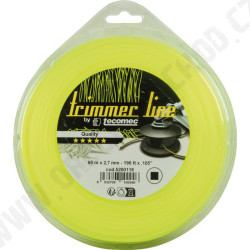 Žací struna žlutá TECOMEC čtverec – 2,7 mm x 60 m (5200118)